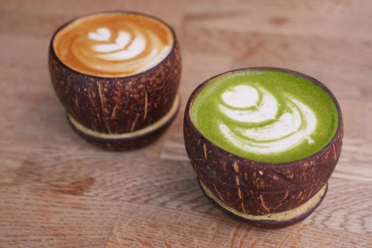 latte-and-matcha-latte-in-a-coconut-cup-on-table-2024-12-13-01-42-43-utc